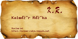 Kalmár Réka névjegykártya
